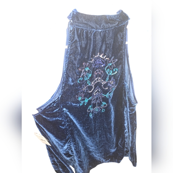 Free People Blue Velvet Jill Swing Dress, Size Small NWT - Picture 4 of 8